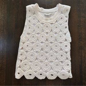 ALICE + OLIVIA white crocheted top